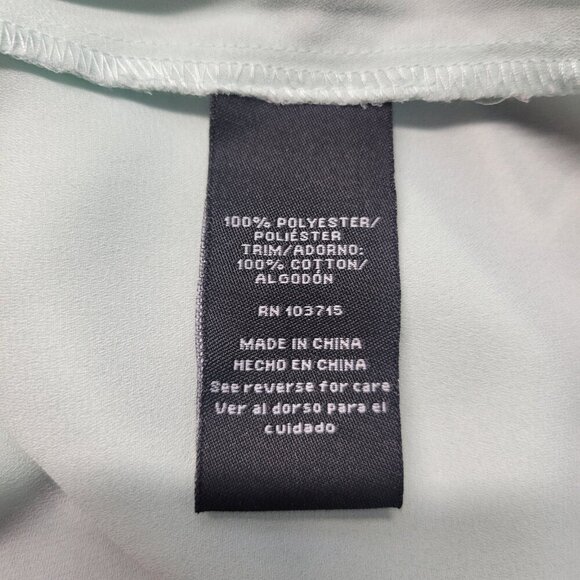 Zac & Rachel Large Light Mint Green Flutter Ruffle 3/4 Sleeve Lightweight Blouse - Picture 9 of 10